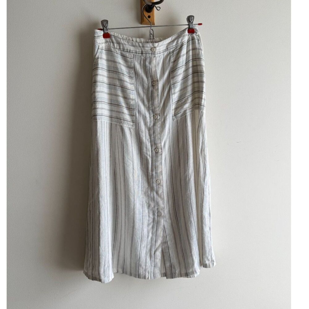 BDG linen-blend striped maxi skirt - with pockets! Small